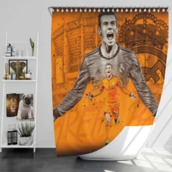 Top Ranked Soccer Player Gareth Bale Shower Curtain