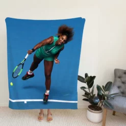 Top Ranked WTA Player Serena Williams Fleece Blanket