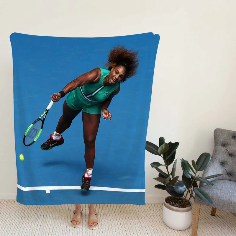 Top Ranked WTA Player Serena Williams Fleece Blanket