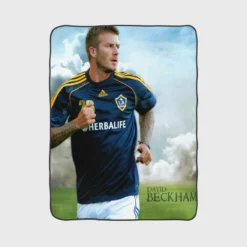 Top Star David Beckham in L A Galaxy Fleece Blanket 1