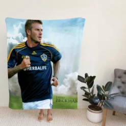 Top Star David Beckham in L A Galaxy Fleece Blanket
