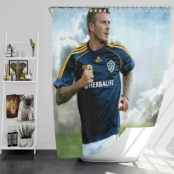Top Star David Beckham in L A Galaxy Shower Curtain