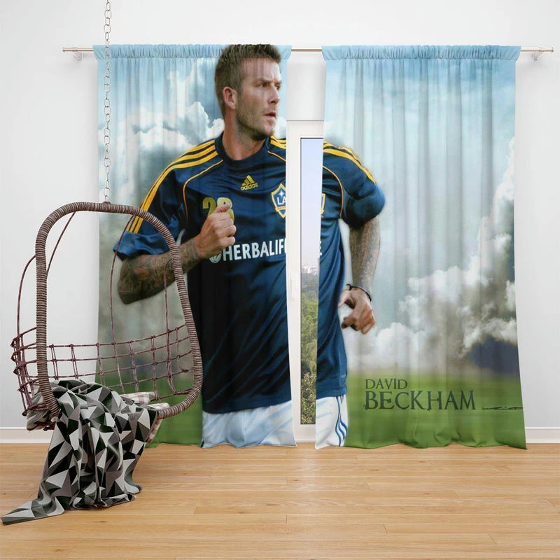 Top Star David Beckham in L A Galaxy Window Curtain