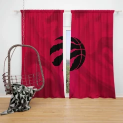 Toronto Raptors Black Logo Window Curtain
