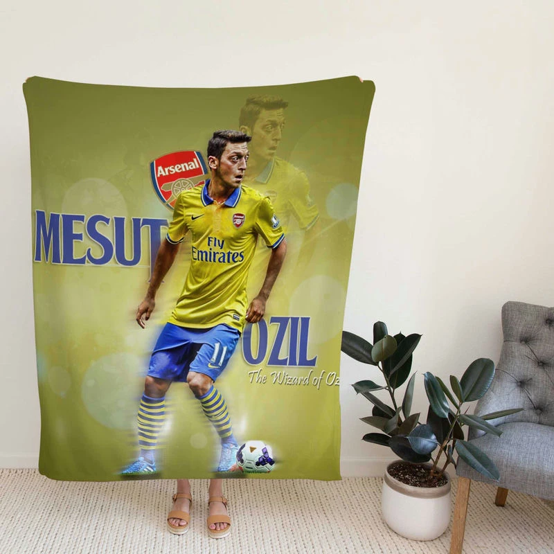 UEFA Champions League Arsenal Player Mesut Ozil Fleece Blanket