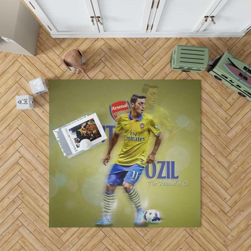 UEFA Champions League Arsenal Player Mesut Ozil Rug