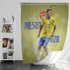 UEFA Champions League Arsenal Player Mesut Ozil Shower Curtain