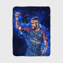 UEFA Champions League Footballer Neymar Jr Fleece Blanket 1