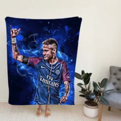 UEFA Champions League Footballer Neymar Jr Fleece Blanket