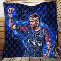 UEFA Champions League Footballer Neymar Jr Quilt Blanket