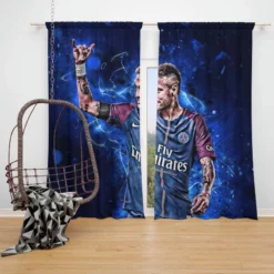 UEFA Champions League Footballer Neymar Jr Window Curtain