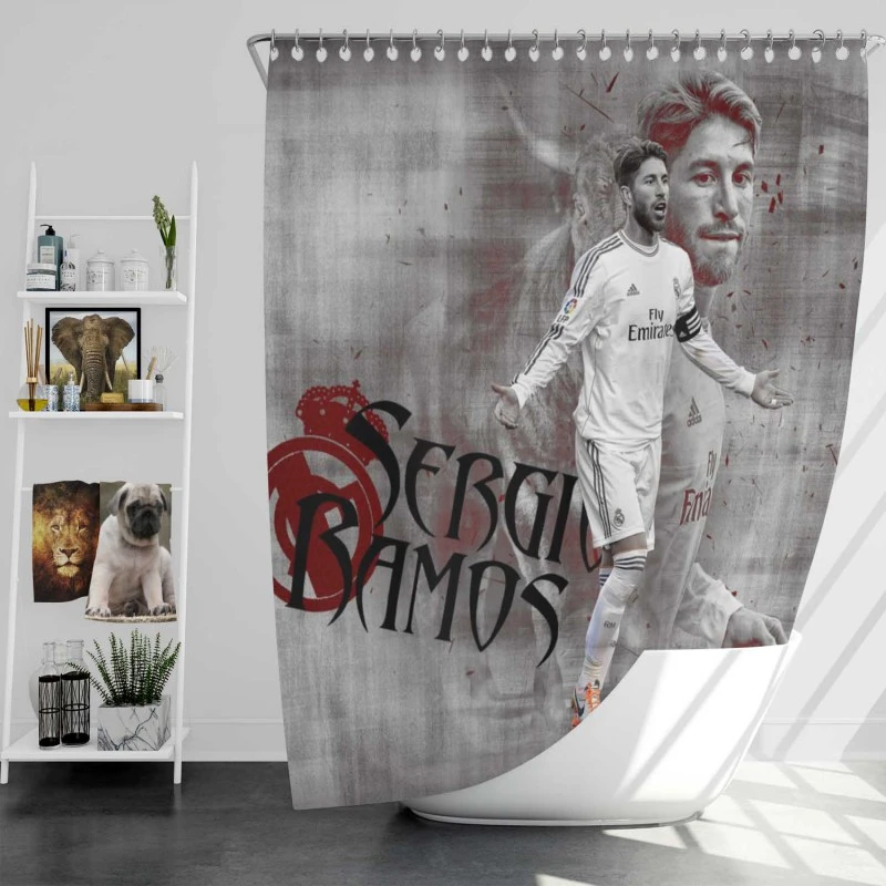 UEFA Champions League Player Sergio Ramos Shower Curtain