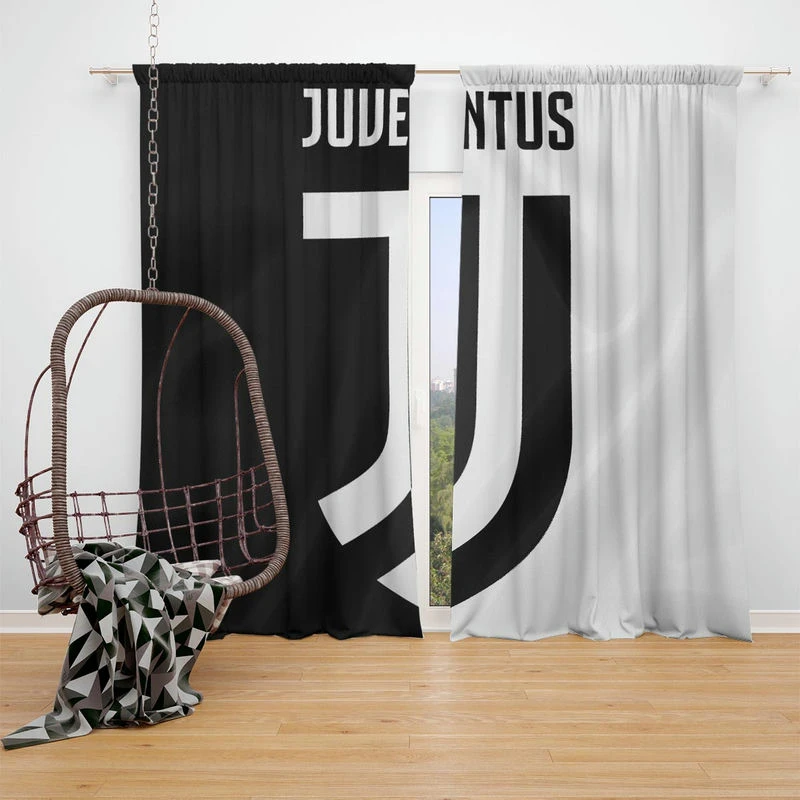 UEFA Champions Leagues Club Juventus Logo Window Curtain