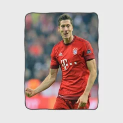 UEFA Cup Football Player Robert Lewandowski Fleece Blanket 1