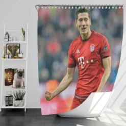 UEFA Cup Football Player Robert Lewandowski Shower Curtain