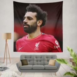 UEFA Cup Footballer Mohamed Salah Tapestry