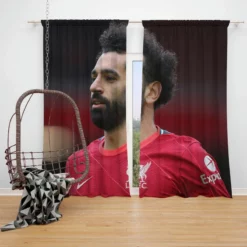 UEFA Cup Footballer Mohamed Salah Window Curtain