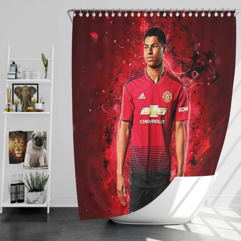 UEFA Cup Winners Cup Footballer Marcus Rashford Shower Curtain