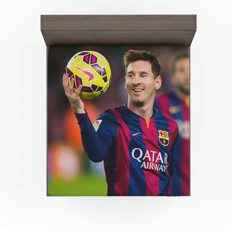 UEFA Cup Winners Cup Lionel Messi Fitted Sheet