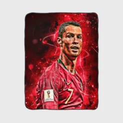 UEFA Euro Footballer Cristiano Ronaldo Fleece Blanket 1