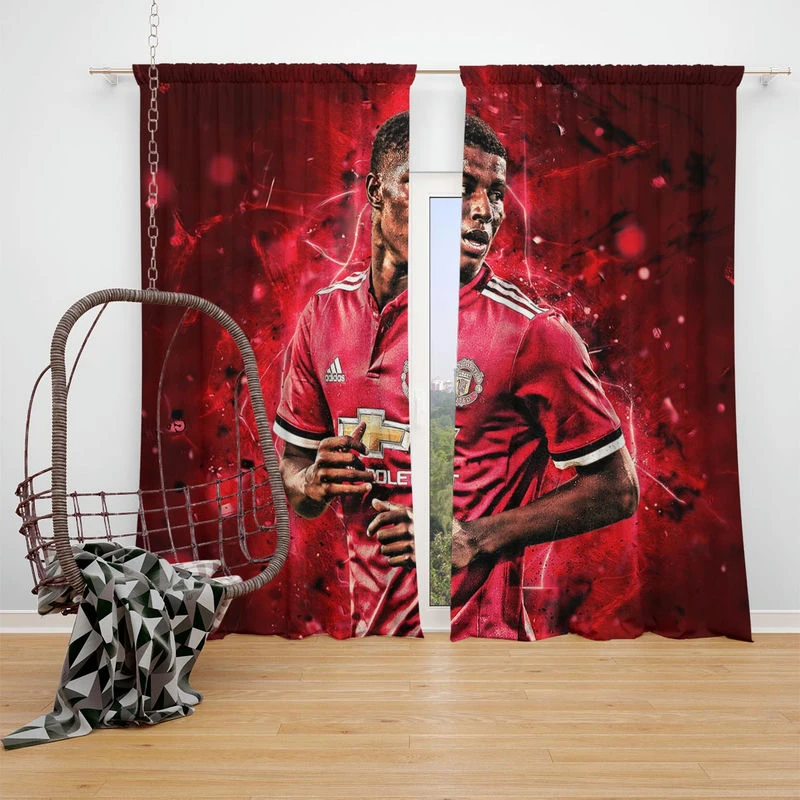 UEFA Europa League Footballer Marcus Rashford Window Curtain