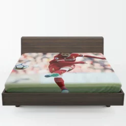 UEFA Super Cup Soccer Player Mohamed Salah Fitted Sheet 1