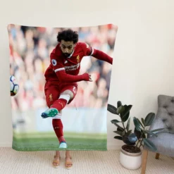 UEFA Super Cup Soccer Player Mohamed Salah Fleece Blanket