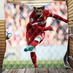 UEFA Super Cup Soccer Player Mohamed Salah Quilt Blanket