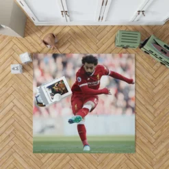 UEFA Super Cup Soccer Player Mohamed Salah Rug