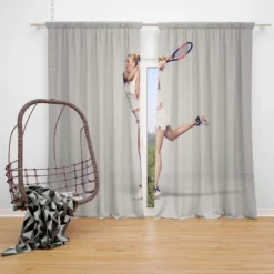 Ultimate Czech Tennis Player Petra Kvitova Window Curtain