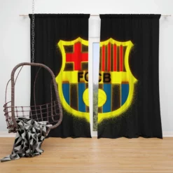 Ultimate Football Club FC Barcelona Window Curtain