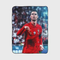 Ultimate Forward Football Player Cristiano Ronaldo Fleece Blanket 1