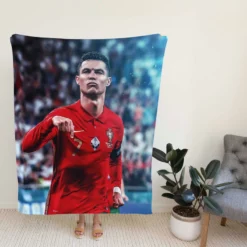 Ultimate Forward Football Player Cristiano Ronaldo Fleece Blanket