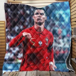 Ultimate Forward Football Player Cristiano Ronaldo Quilt Blanket