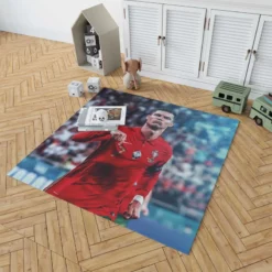 Ultimate Forward Football Player Cristiano Ronaldo Rug 1