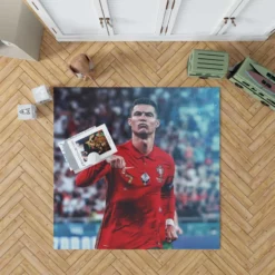 Ultimate Forward Football Player Cristiano Ronaldo Rug