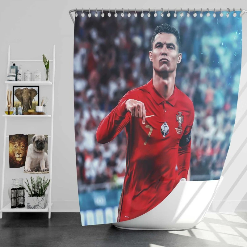 Ultimate Forward Football Player Cristiano Ronaldo Shower Curtain