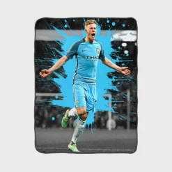 Ultimate Man City Soccer Player Kevin De Bruyne Fleece Blanket 1