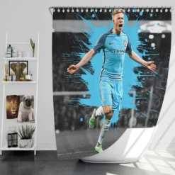 Ultimate Man City Soccer Player Kevin De Bruyne Shower Curtain