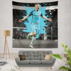 Ultimate Man City Soccer Player Kevin De Bruyne Tapestry