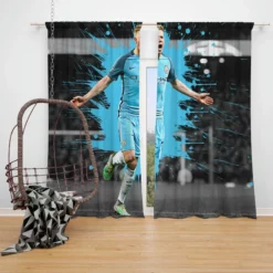 Ultimate Man City Soccer Player Kevin De Bruyne Window Curtain