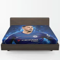 Ultimate Midfield Soccer Player Eden Hazard Fitted Sheet 1