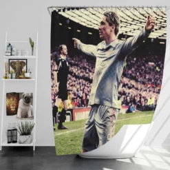 Uniqe Liverpool Soccer Player Fernando Torres Shower Curtain