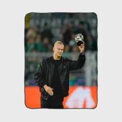 Unique Man City Football Player Erling Haaland Fleece Blanket 1