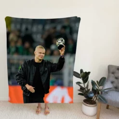 Unique Man City Football Player Erling Haaland Fleece Blanket