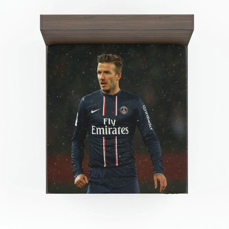 Unique Midfield Football Player David Beckham Fitted Sheet