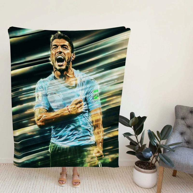 Urugua National Football Player Luis Suarez Fleece Blanket