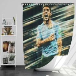 Urugua National Football Player Luis Suarez Shower Curtain