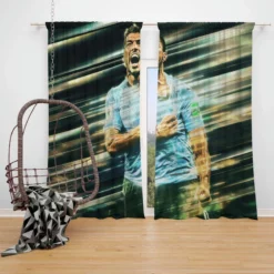 Urugua National Football Player Luis Suarez Window Curtain