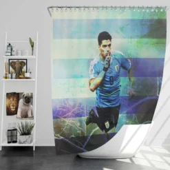 Uruguayan professional football Player Luis Suarez Shower Curtain